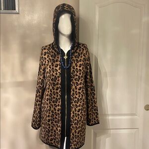 Leopard Print Hooded Jacket L